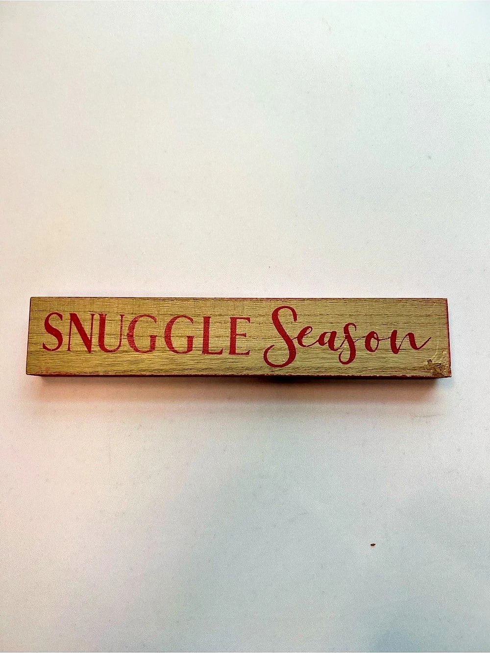 Snuggle Season Wooden Holiday Sign in Brown & Red